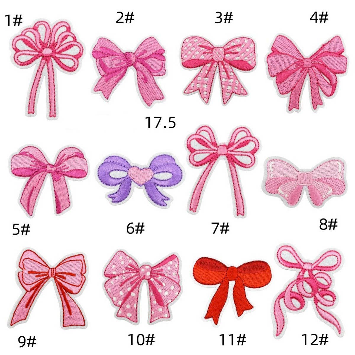 NEW PINK BOW SERIES EMBROIDERED PATCHES_CWMM4019