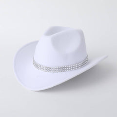 SOLID COLOR WESTERN FELT COWBOY FEDORA HAT_CWAH3629