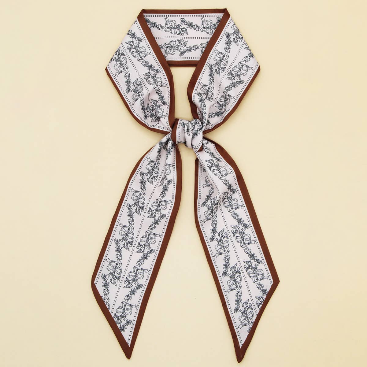 LETTER FLORAL TWILLY SCARF HAIR RIBBON BAG TIE_CWASC0095