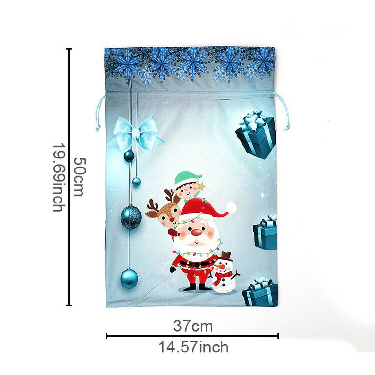 Cwmm1751_Christmas Print Bouquet With Drawstring Gift Bag