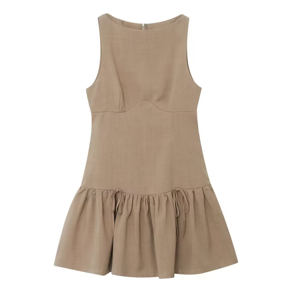 FRENCH STYLE TIE WAIST DRESS CASUAL CHIC_CWDMD5801