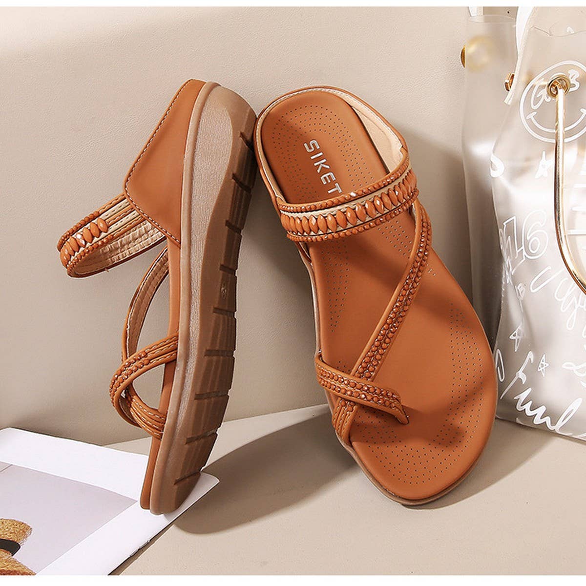 CROSS STRAP COMFORTABLE CASUAL SANDALS SLIPPERS_CWSHS0529
