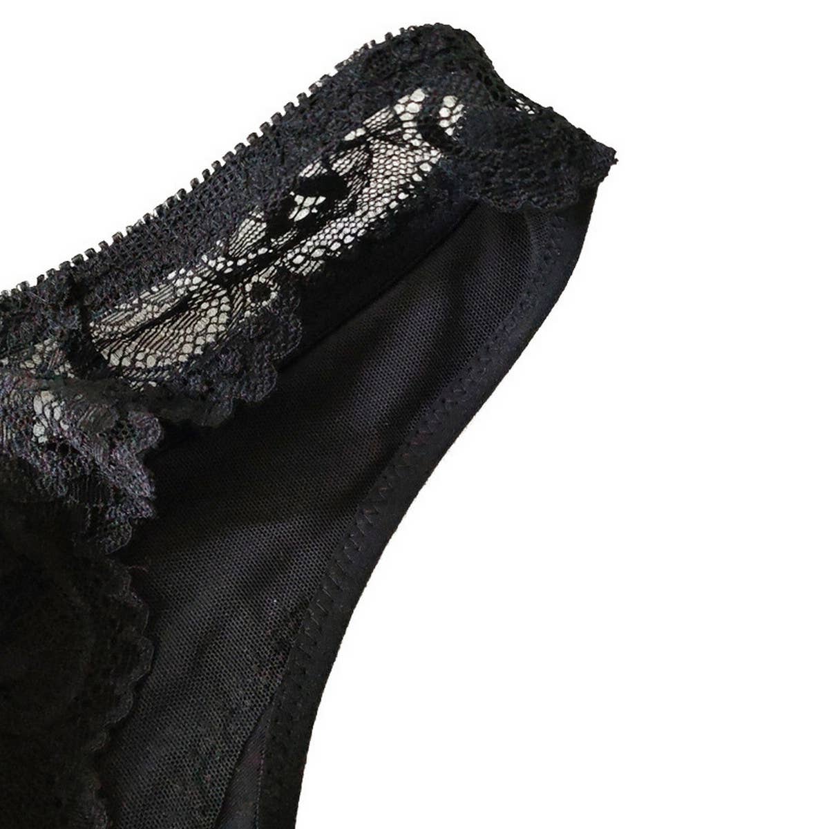 LARGE SIZE FRONT BUCKLE LACE THIN GATHERED BRALETTE_CWMU0128