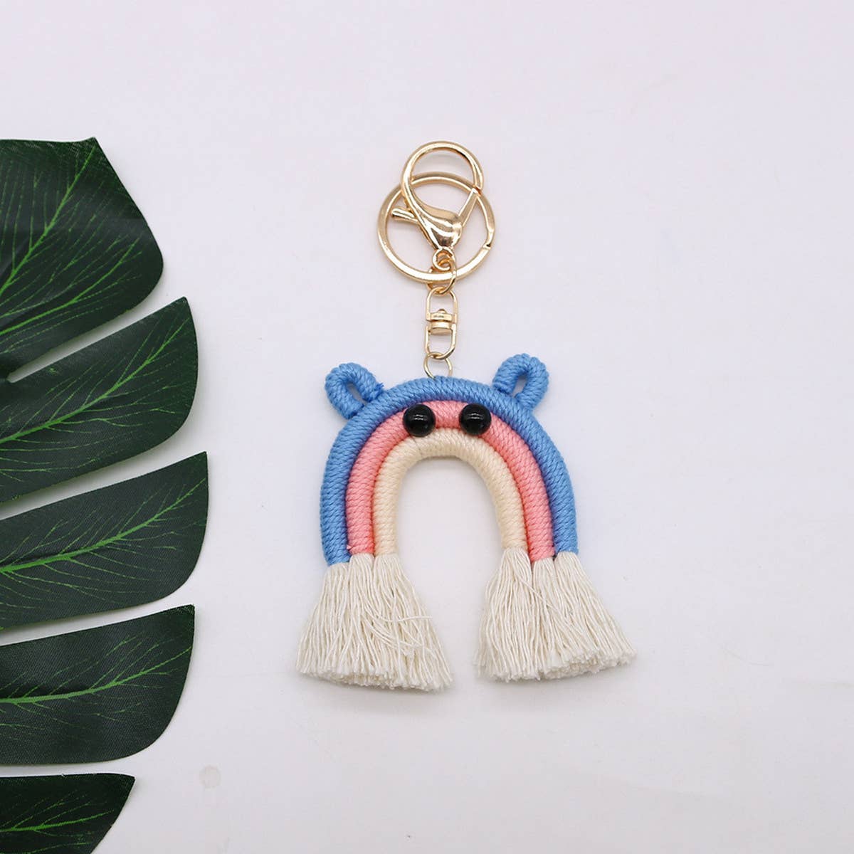 FASHION HAND WOVEN RAINBOW TASSEL KEYCHAIN_CWMM1582