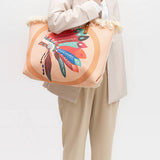 PRINTED BOHEMIAN SHOULDER BAG TOTE BAG_CWAB2000