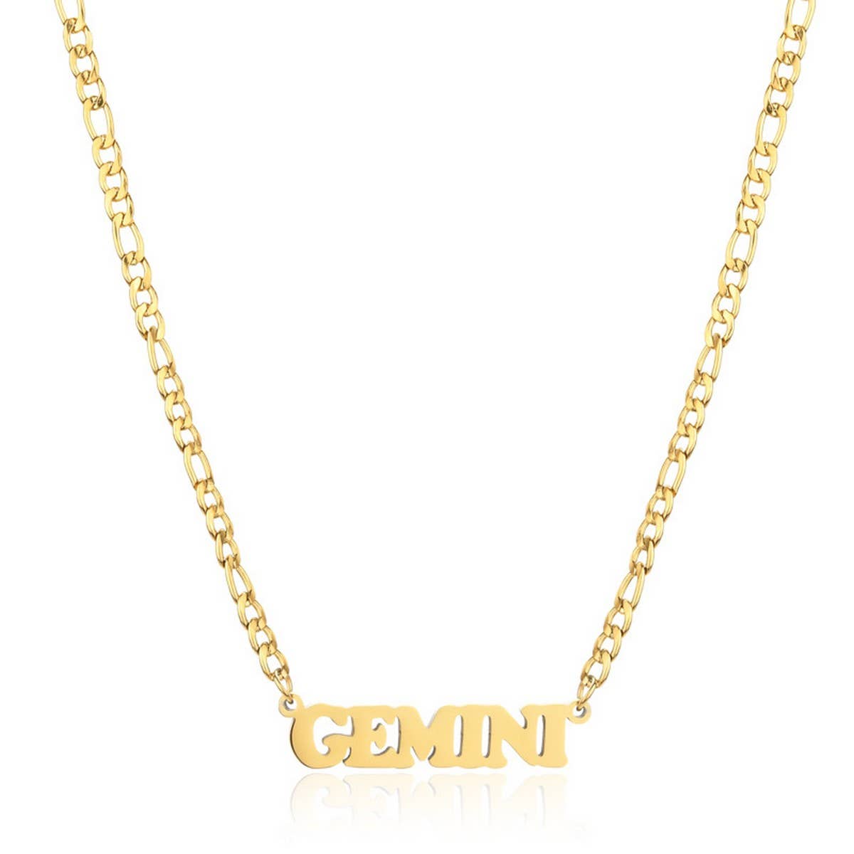 SIMPLE TWELVE ZODIAC STAINLESS STEEL GOLD NECKLACE_CWMM2726
