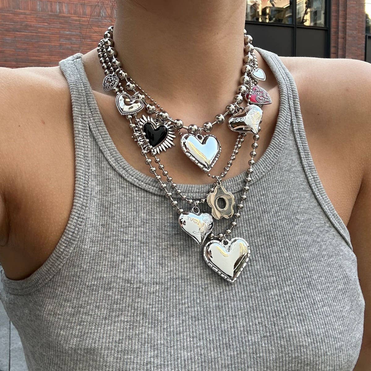 NEW FASHION LOVE HIP HOP BEADED NECKLACE_CWMM3179