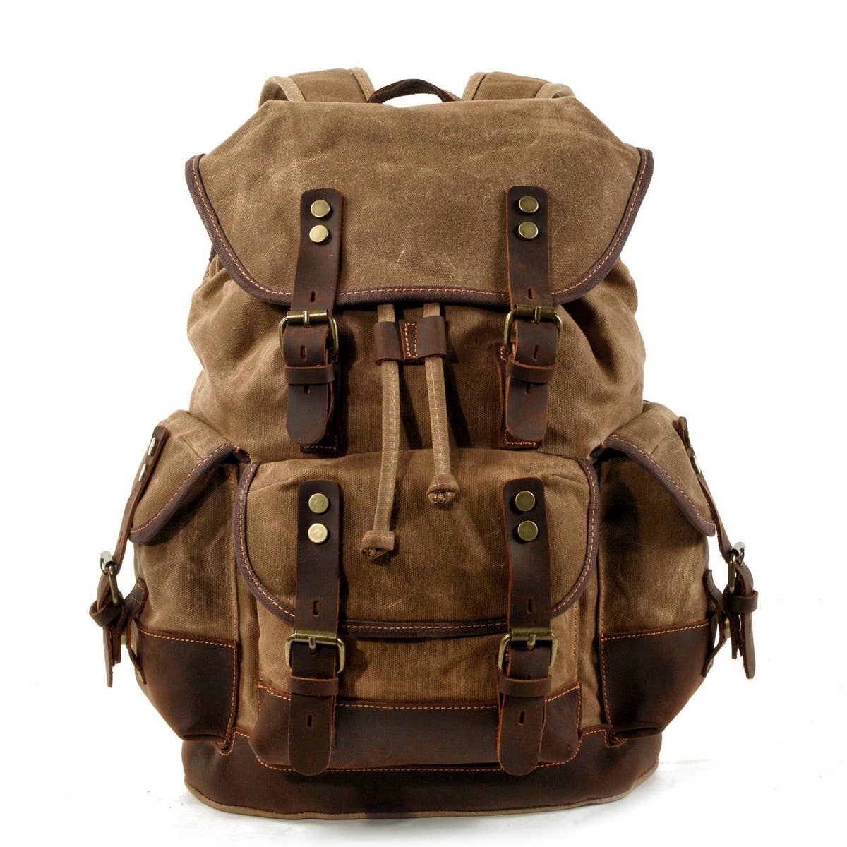 CANVAS LEATHER HIKING BACKPACK FOR SCHOOL TRAVEL_CWAB5518