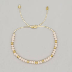 CRYSTAL GOLD BEADED HAND WOVEN BRACELET_CWMM3871
