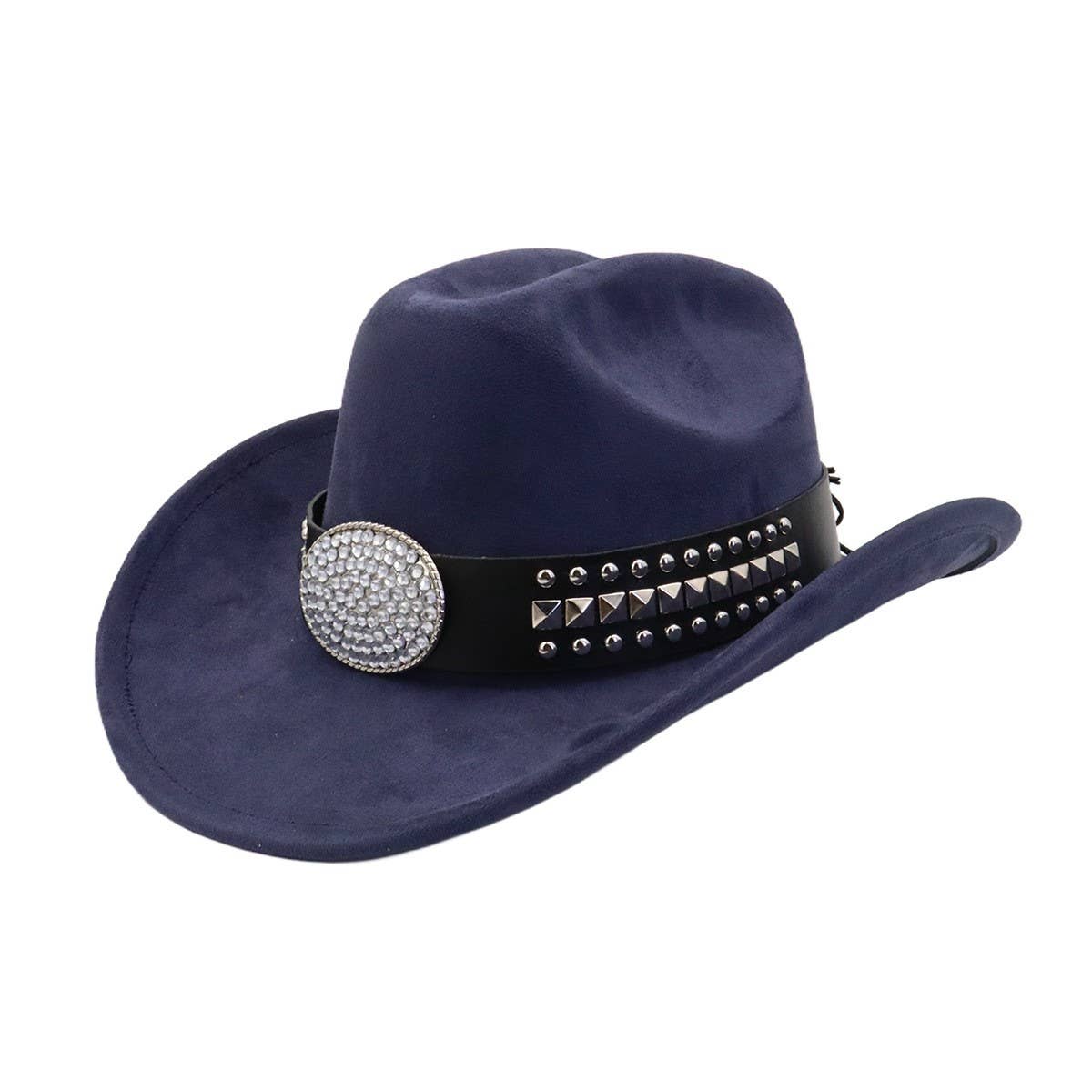 MEN WOMEN SUEDE COWBOY FEDORA HAT WESTERN_CWAH04505