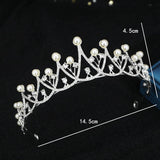 DIAMOND PEARL BRIDAL WEDDING CRYSTAL TIARA_CWMM2013