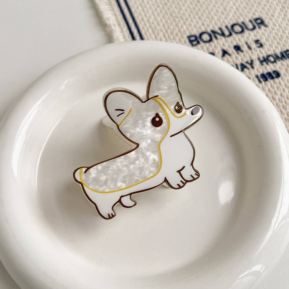 FRENCH CARTOON DOG HAIR CLAW CUTE PUPPY MINI CLIP_CWAHA5709