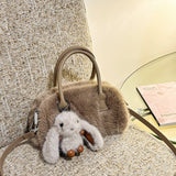 FLUFFY FOX FUR BAG WOMEN FASHION SHOULDER TOTE_CUAB00568