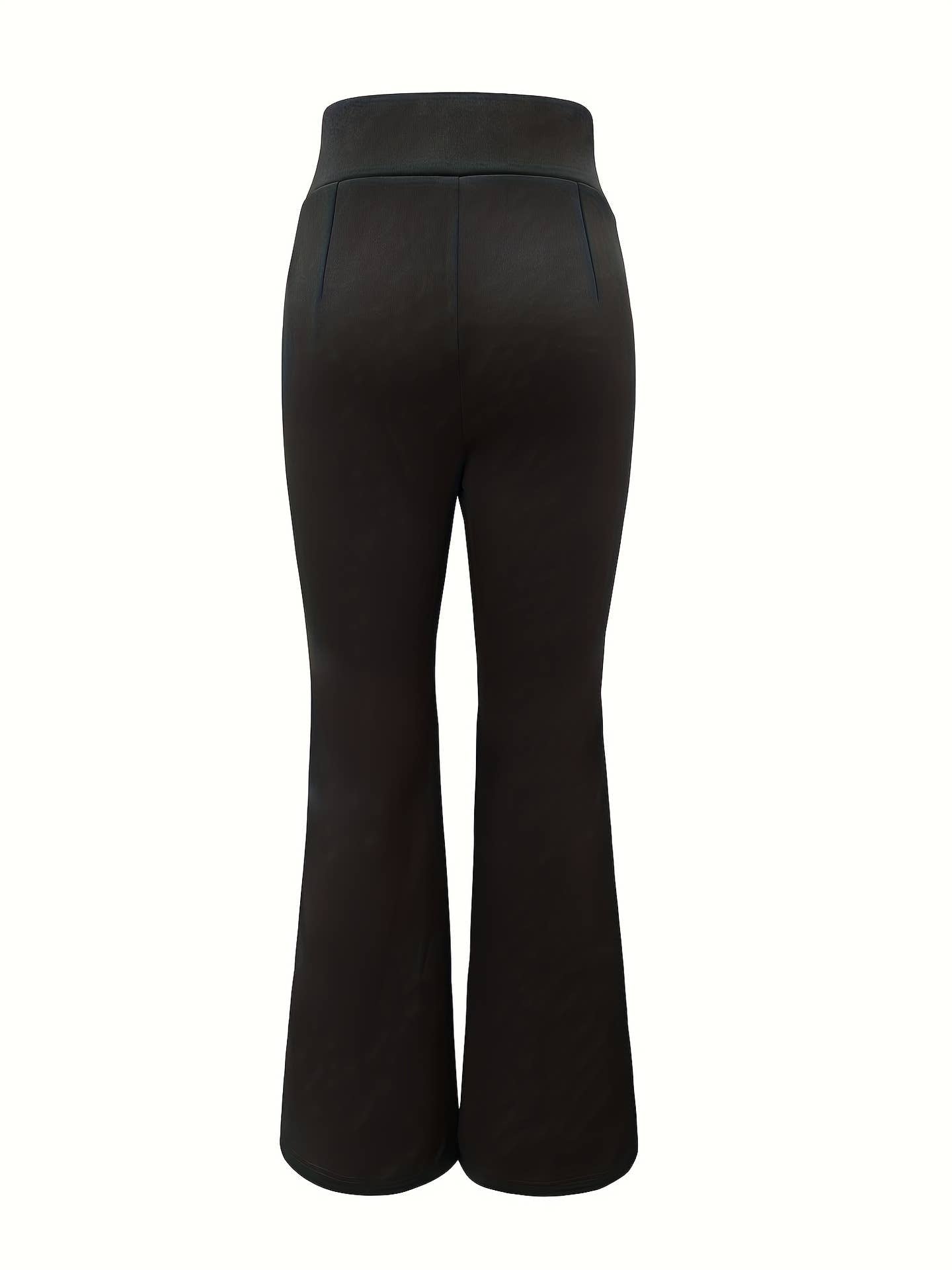 Waist Strap Adjustable Slit Micro Flare Pants