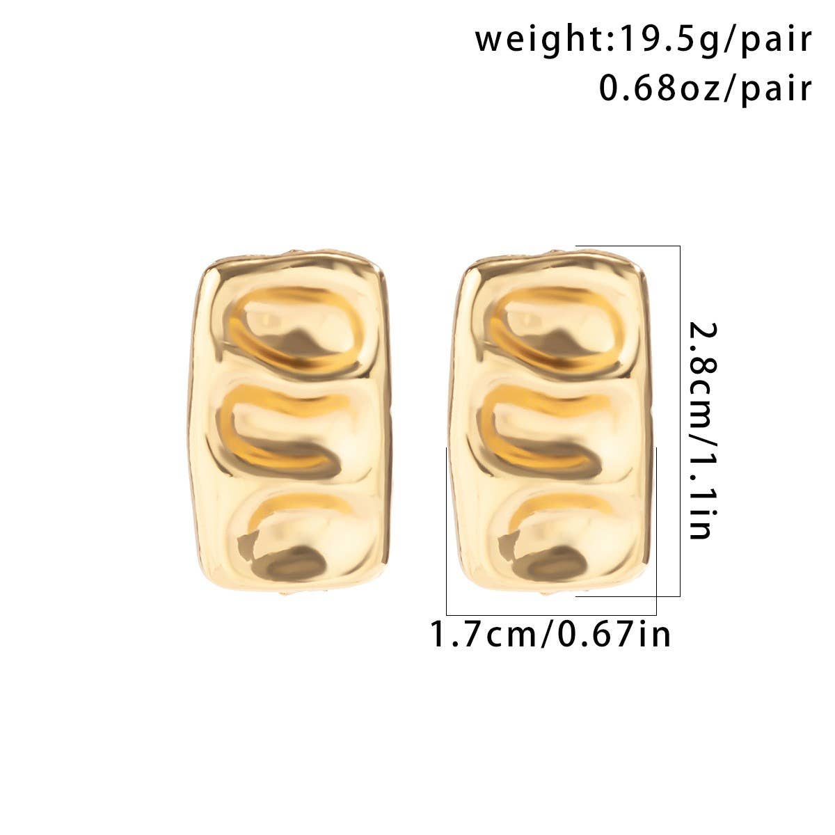 FASHIONABLE PUNK METAL STYLE GOLD EARRINGS_CWAJE1811