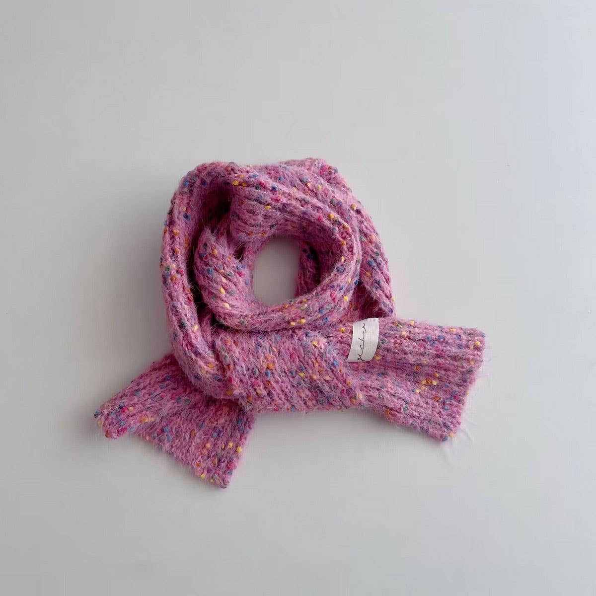 POLKA DOT KNIT SCARF WARM NECK WRAP FOR KIDS_CWASC2096