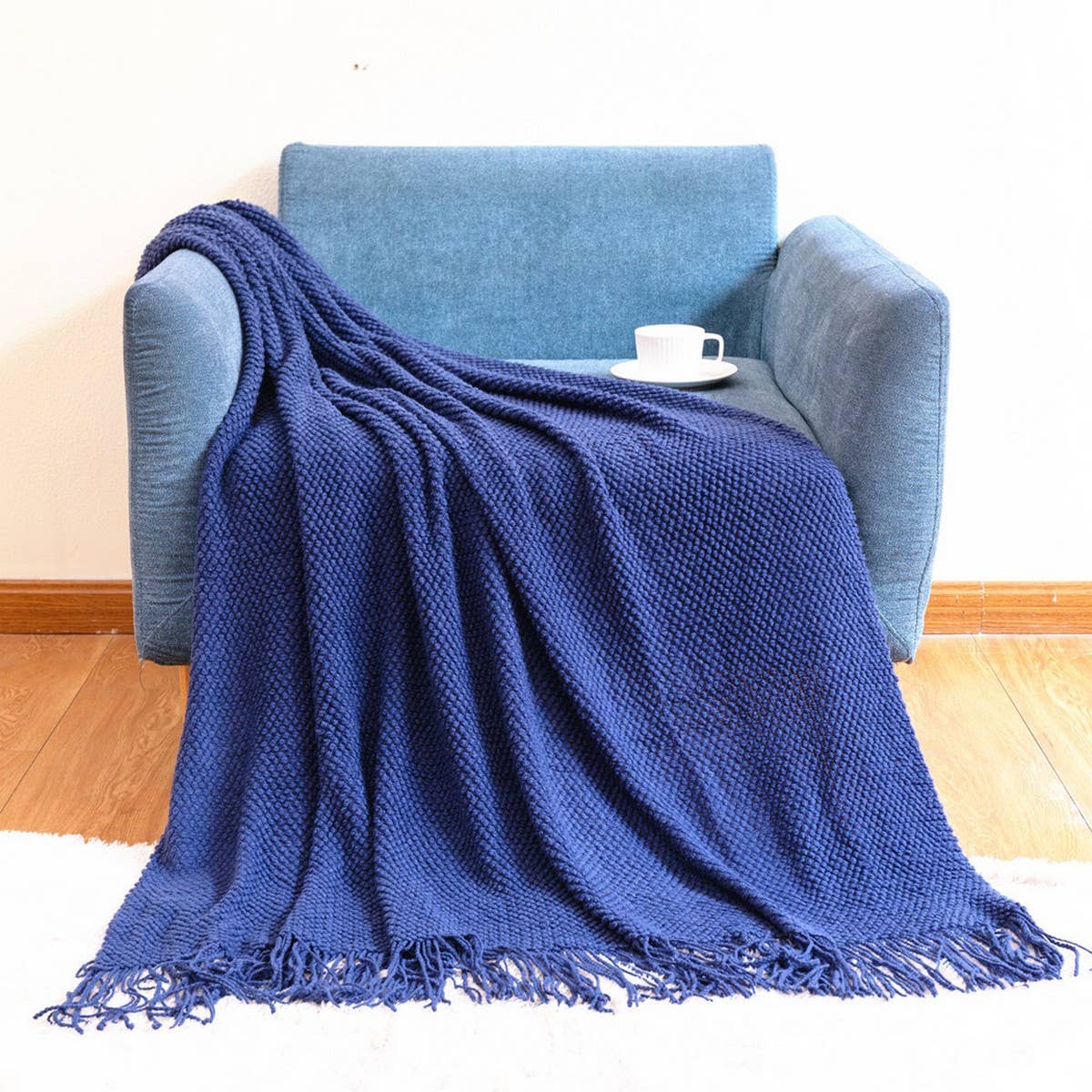 SOFT AND WARM KNIT TASSEL BLANKET FOR BED SOFA_CWMM0186