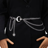 HIP HOP PUNK STYLE MOON MULTI LAYER BODY CHAIN_CWMM0656