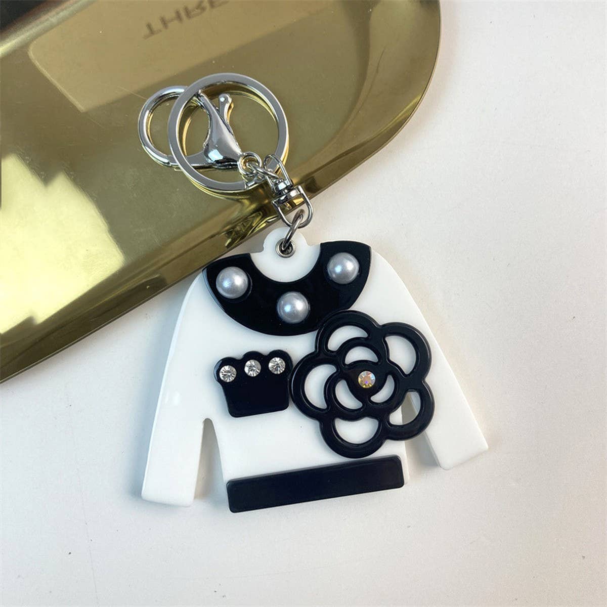 SEASHELL SLIDE MIRROR KEYCHAIN CUTE ACRYLIC CHARM_CWMM6369