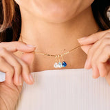 STAINLESS STEEL COLORED DROP ZIRCON NECKLACE_CWMM3921