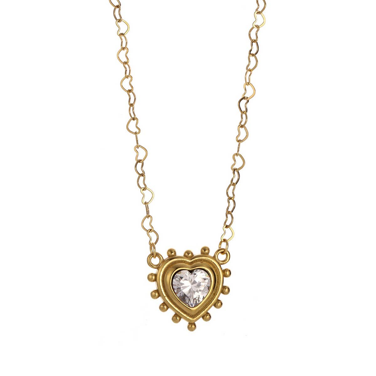 MINIMALIST STAINLESS STEEL HEART ZIRCON NECKLACE_CWMM8828