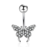 CZ BUTTERFLY BELLY BUTTON RING PIERCING JEWELRY_CWMM9378