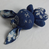 HANDMADE INDIGO BUNNY PLUSH CHARM DOLL TOY_CWMM5994