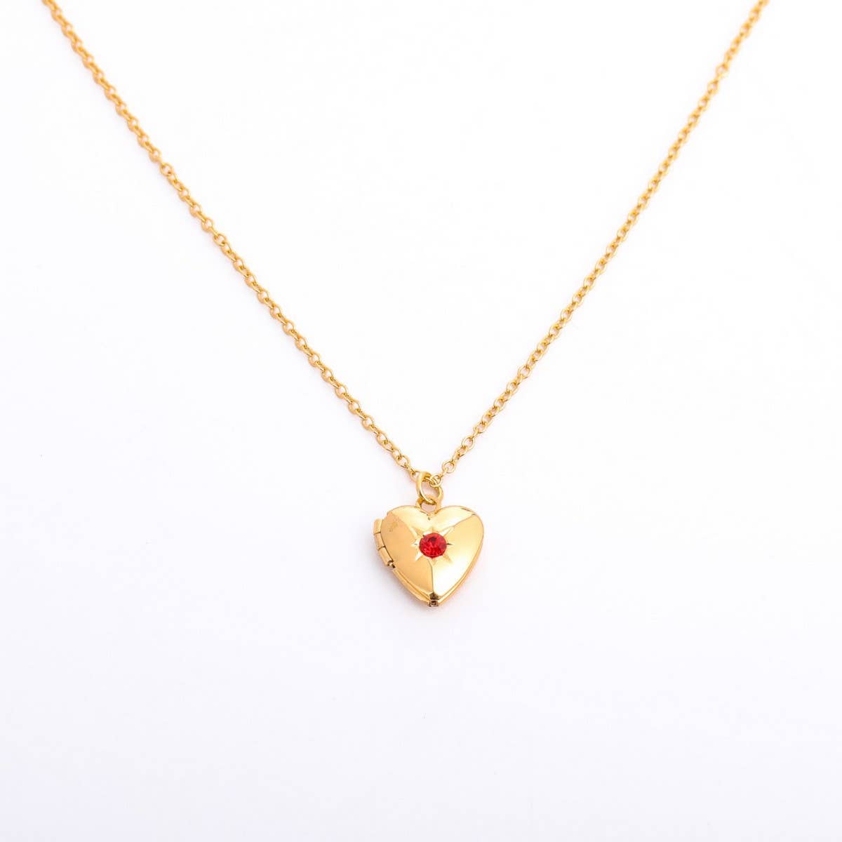 NEW DECEMBER BIRTHSTONE HEART NECKLACE_CWMM3754
