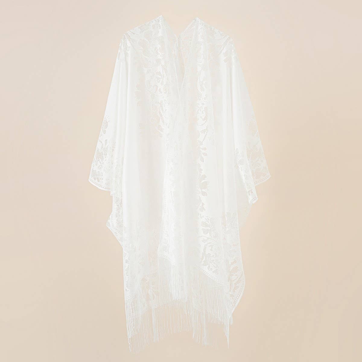 TASSEL LACE FRONT OPEN KIMONO FOR SUMMER WOMENS_CWASC0802