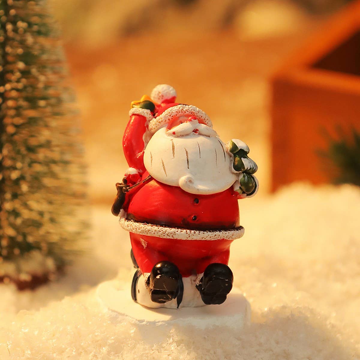 Mini Santa Snowman Xmas Desk Ornament Set_Cwmm10581