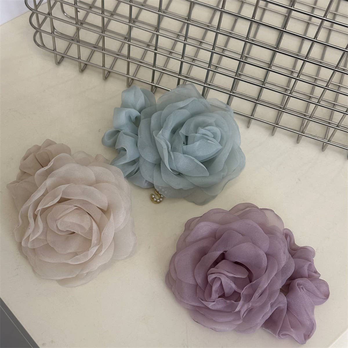 GENTLE AND PURE STYLE MESH ROSE HAIRBAND_CWAHA4678