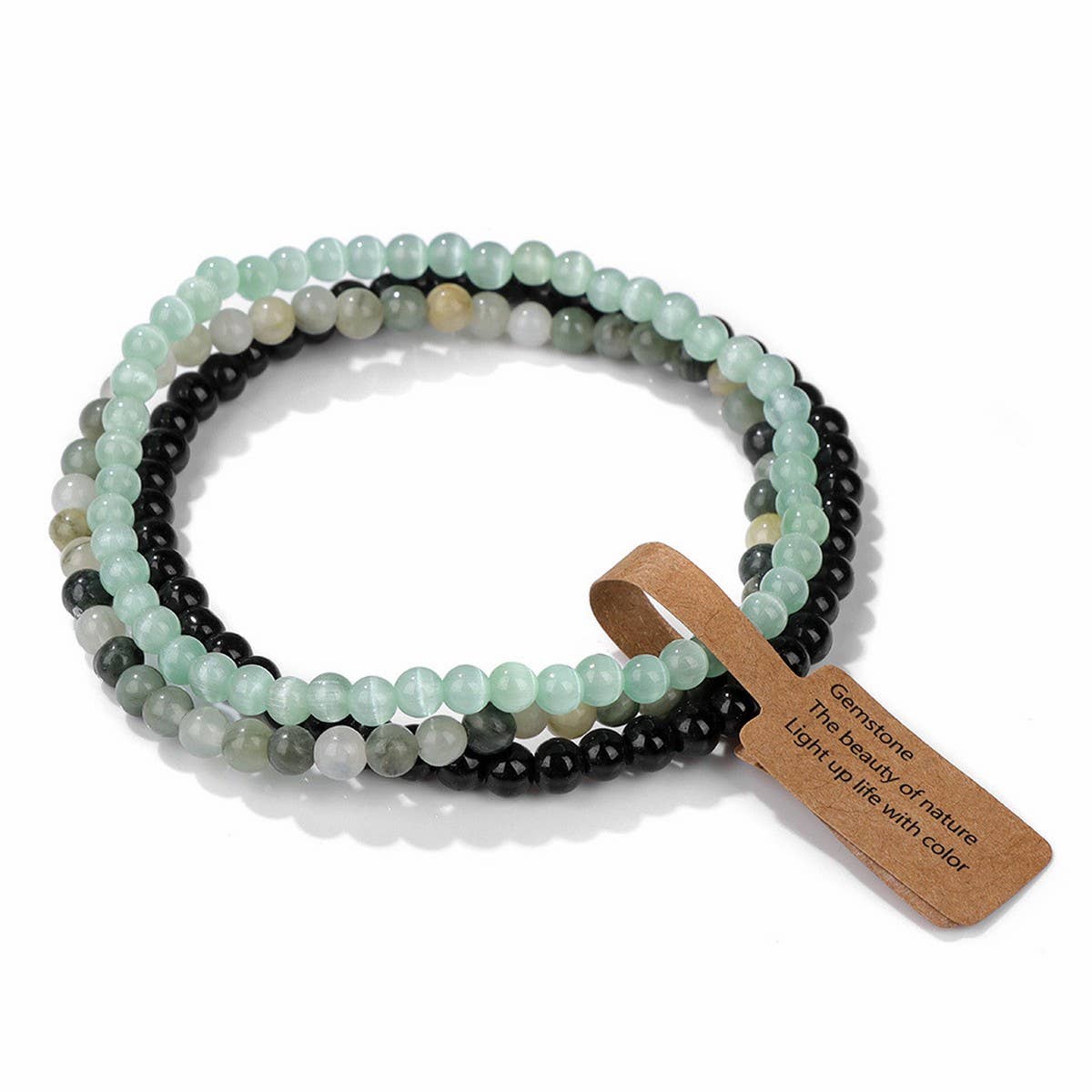 Cwaje4295_Natural Stone Beads Vintage Bracelet