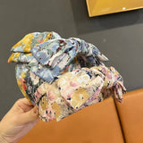PASTORAL STYLE SMALL FLORAL KNOTTED WIDE HEADBAND_CWAHA1701