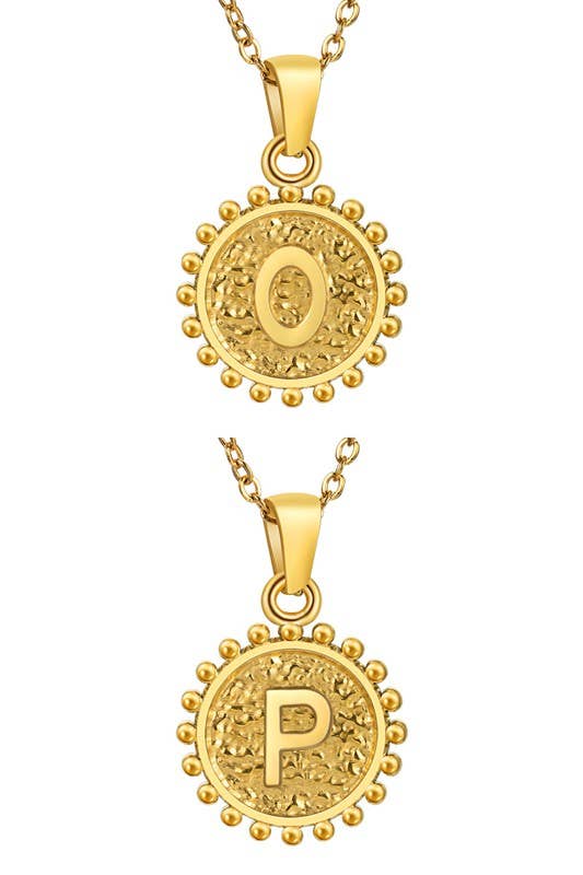 ROUND ALPHABET INITIAL PENDANT NECKLACE_CWAJE107