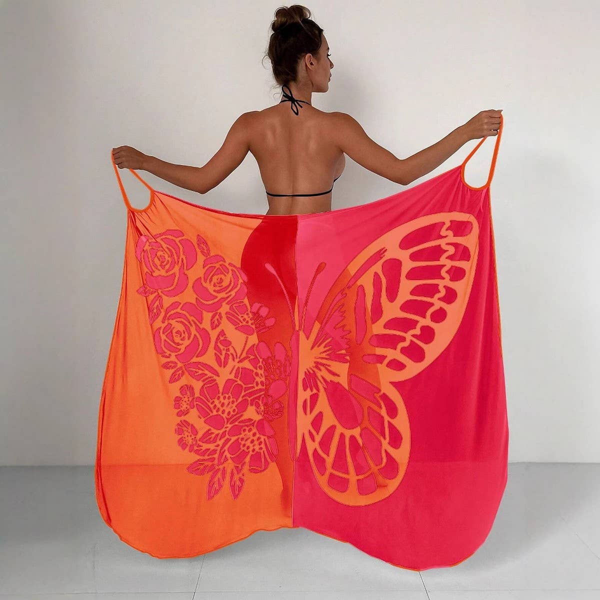 MULTI WAY BEACH DRESS COLOR BLOCK PRINT COVER UP_CWBLS0462