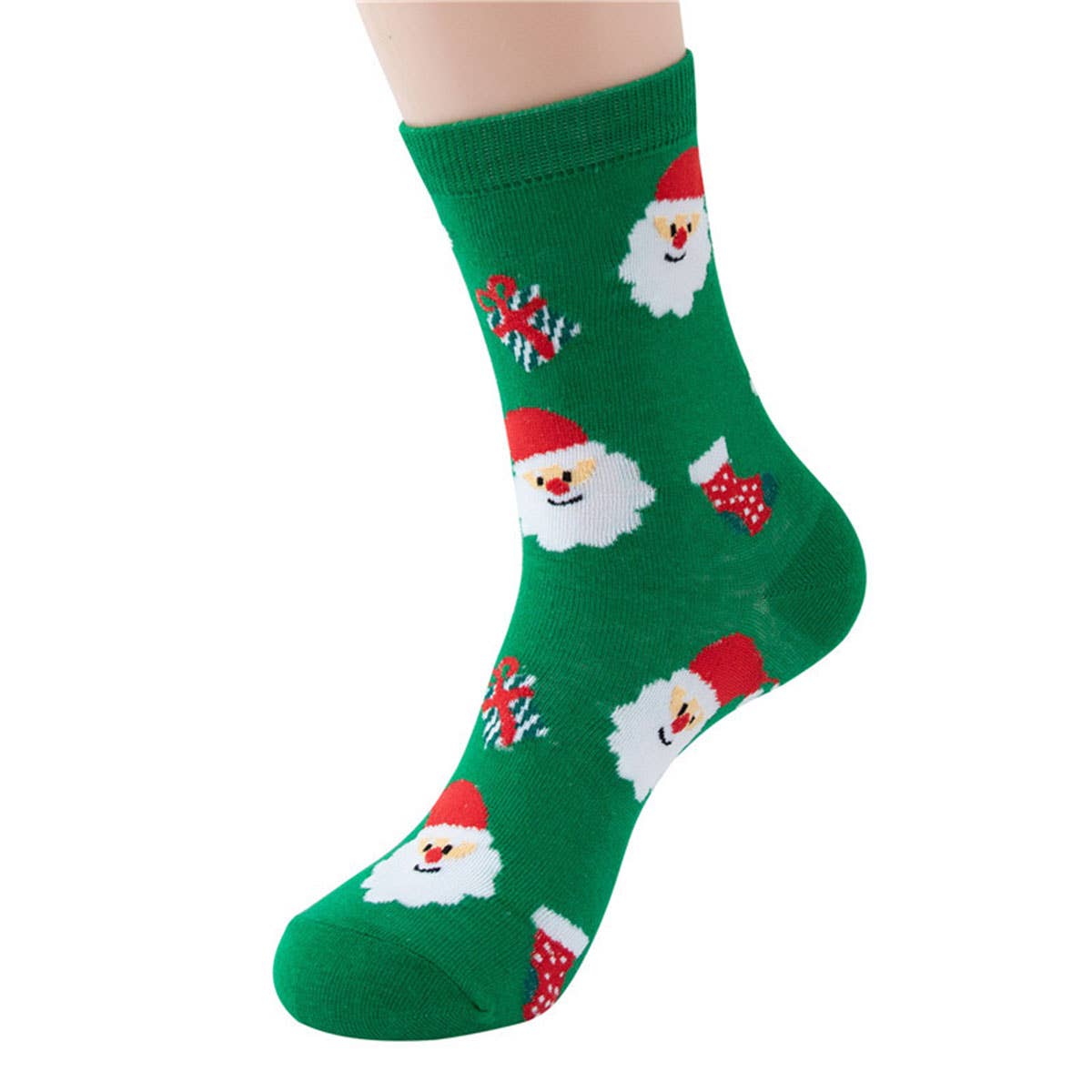 SANTA CLAUS CUTE CHRISTMAS PATTERN CREW SOCKS_CWMS0203