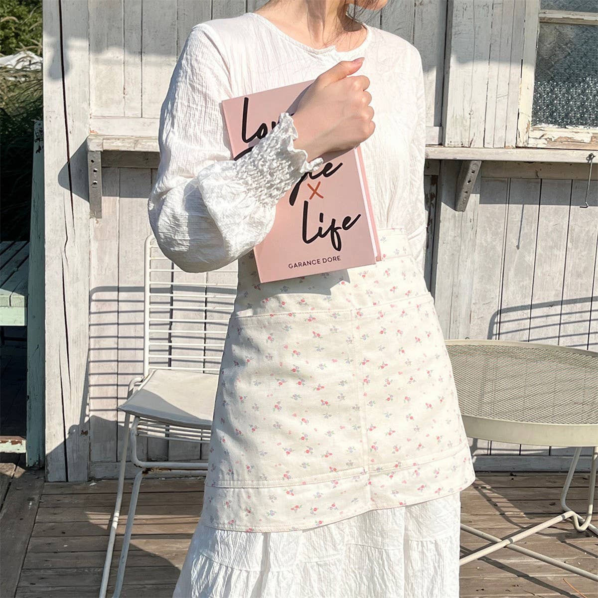 HALF BODY FLORAL HOME CAFE WORK APRON_CWMM5808