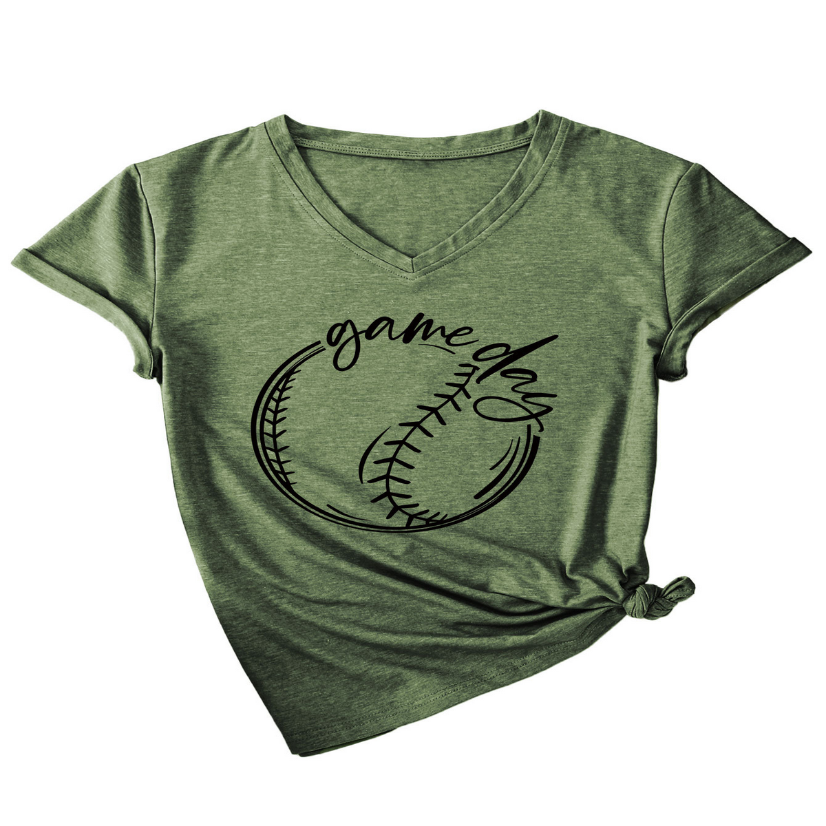 CASUAL WOMEN S TEE GAME DAY V NECK DESIGN_CWTTS1535
