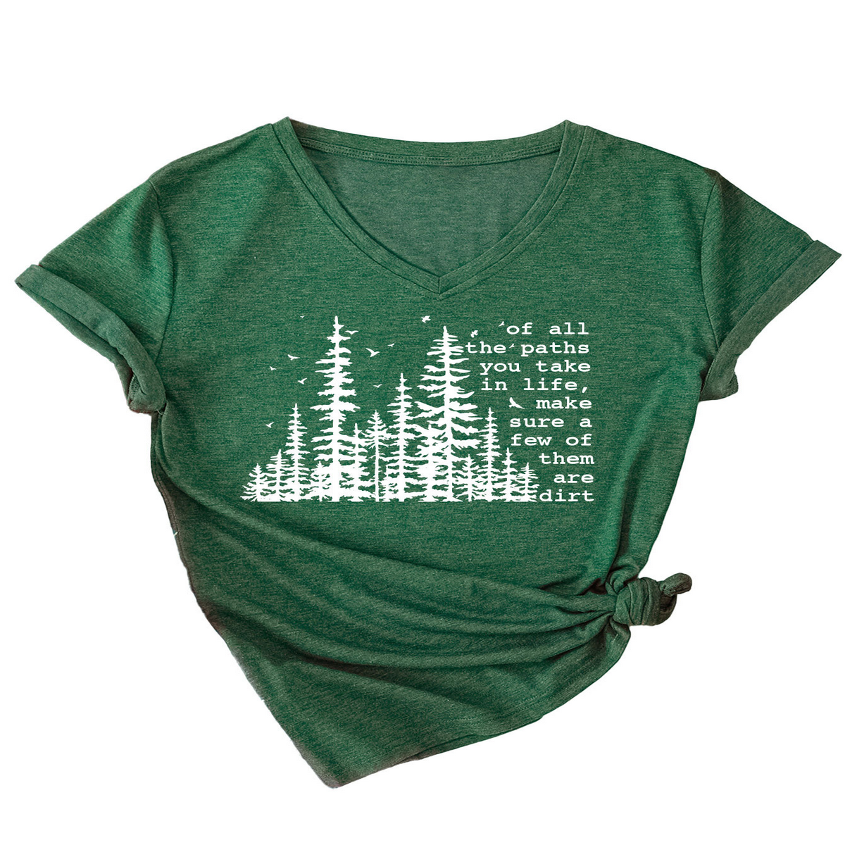 SUMMER V NECK SHORT SLEEVE PRINTED TEE_CWTTS1512