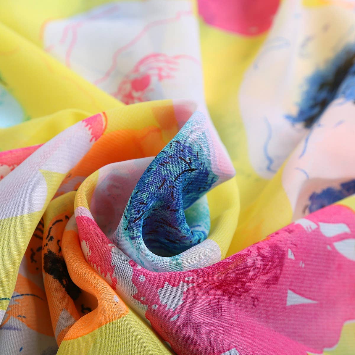 MULTICOLOR FLORAL PRINT OPEN FRONT KIMONO CARDIGAN_CWASC0789