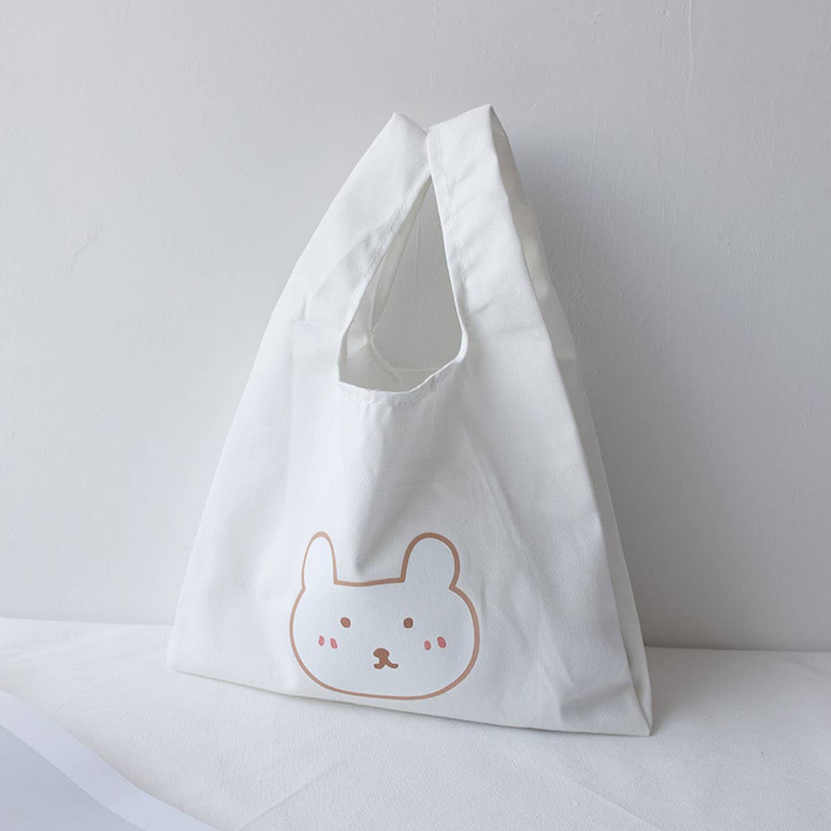 CUTE BEAR CANVAS LUNCH TOTE FOR STUDENTS_CWAB5600
