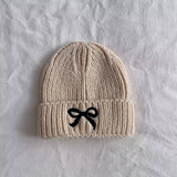 PERSONALIZED BOW CHILDRENS WARM KNITTED HAT_CWAH2927