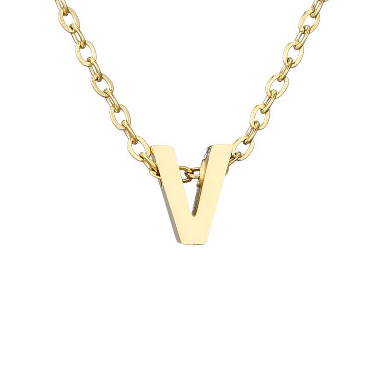 NEW CREATIVE STAINLESS STEEL GOLD LETTER NECKLACE_CWMM3755