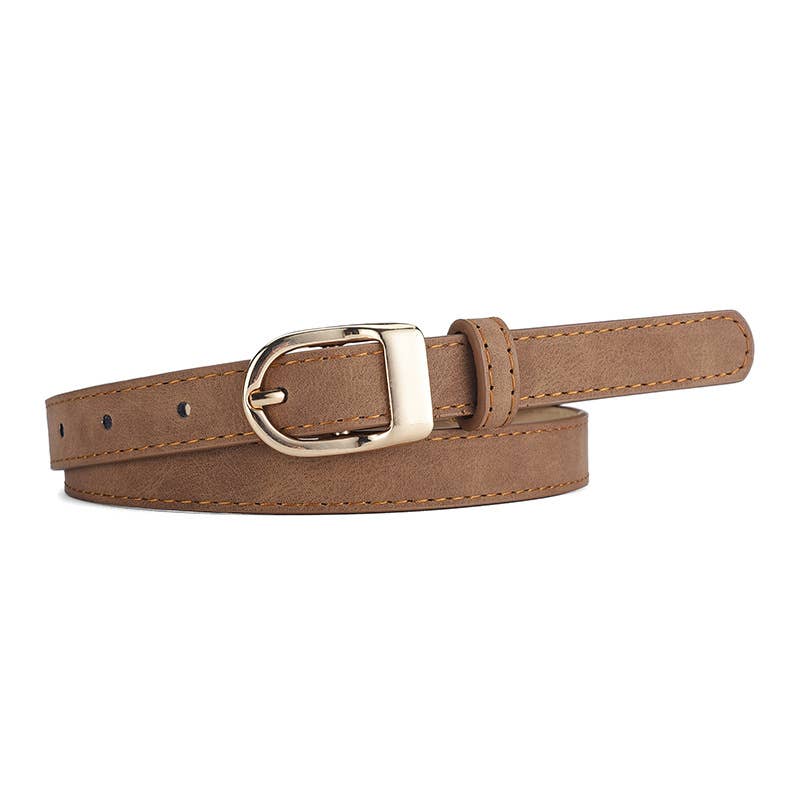 Fashionable D-Shaped Alloy Pin Buckle Belt
