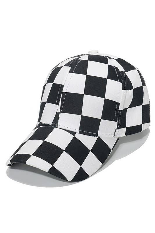SPRING SUMMER CHECKERED BASEBALL CAP SUN HAT CWAH0003