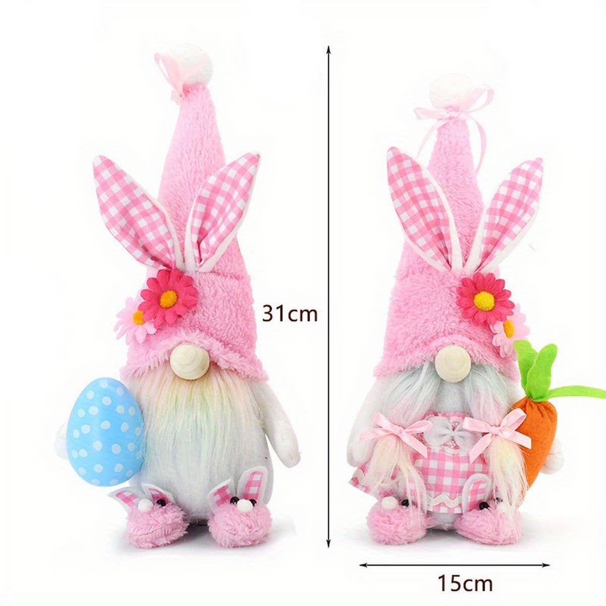 EASTER BUNNY PLUSH DOLL PINK DOLL ORNAMENTS_CWMM3472