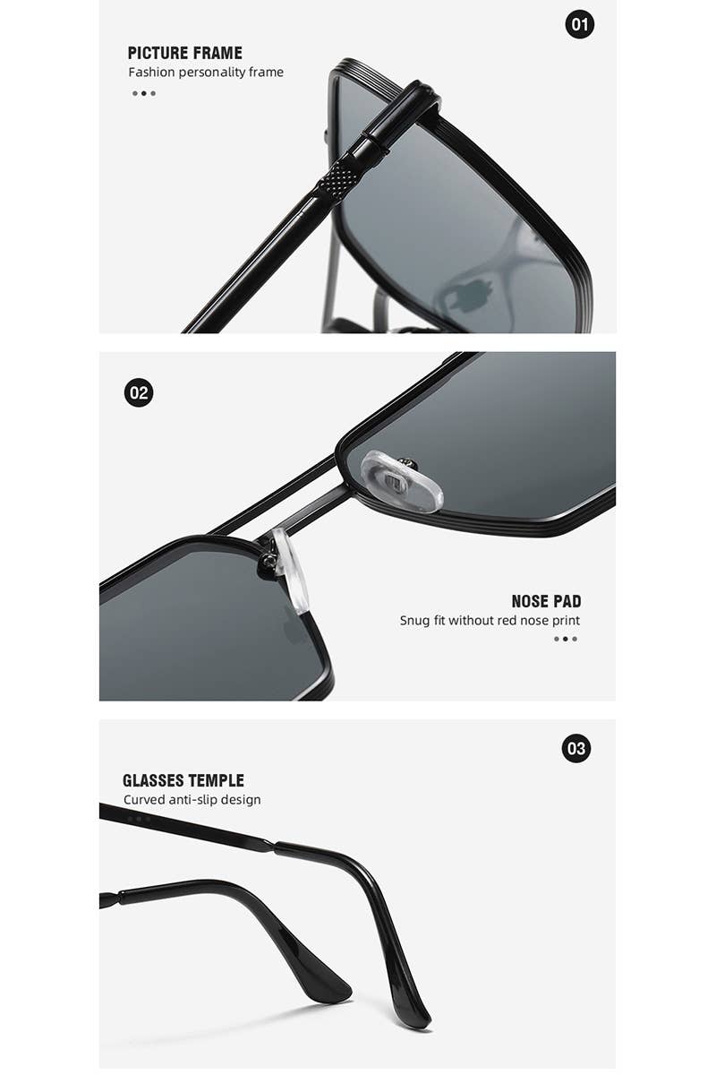FLAT TOP FRAME SQUARE SUNGLASSES_CWASG0100