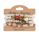 Cwaje05705_Boho Multi Layer Beaded Owl Eiffel Bracelet