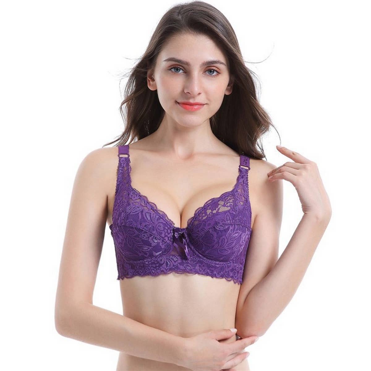 Women Plus Lace Adjustable Bra_Cwmu0061