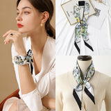 FLORAL TWILLY SCARF FOR HAIR BAG SATIN SILK_CWASC0241